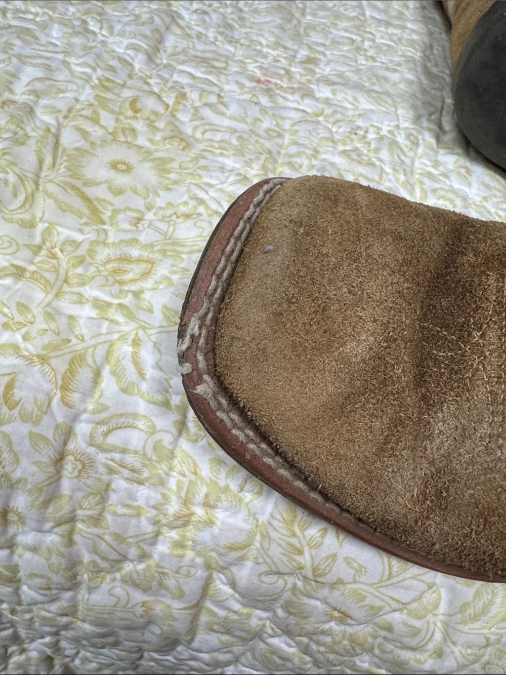 Ariat Brown Suede Cowboy Boots with Desert Camo Shaft